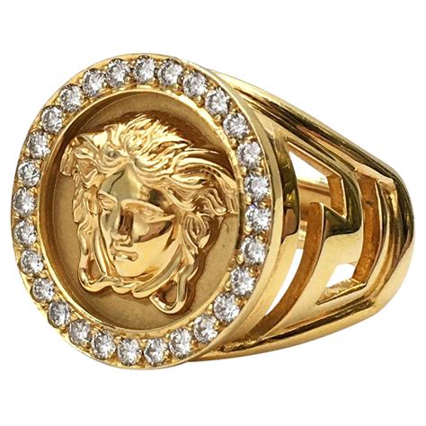 versace medusa head gold ring|versace ring size.